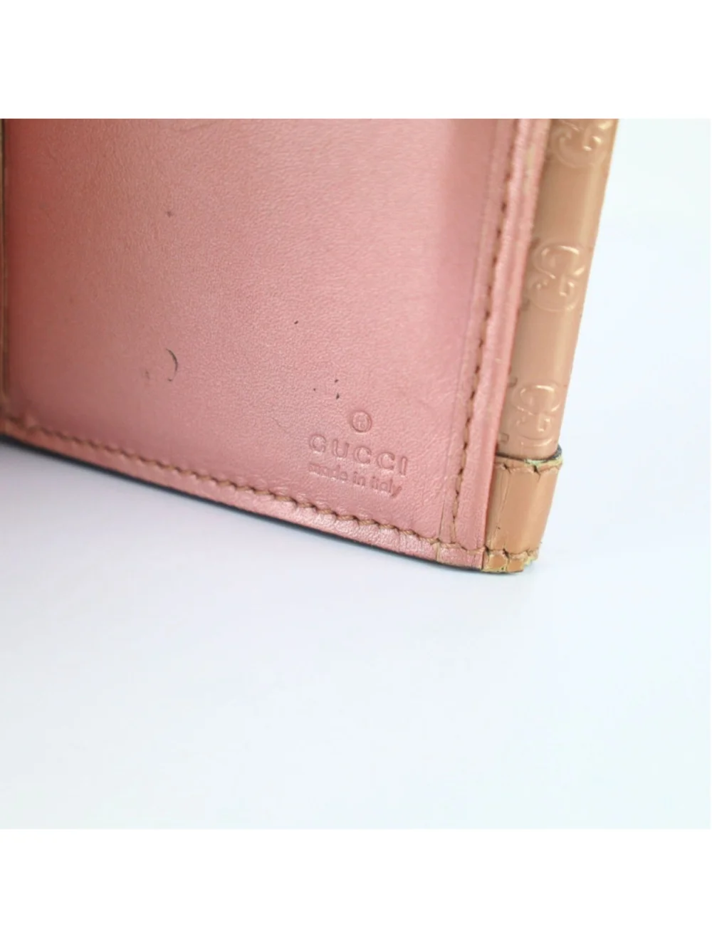 GUCCI Guccisima Trifold wallet Long Wallet Purse GG Enamel Pink Women Used Auth - Picture 14 of 16